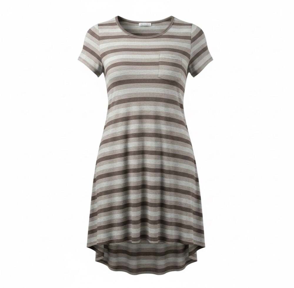 LuLaRoe Striped High-Low Short Sleeve T-Shirt Dress